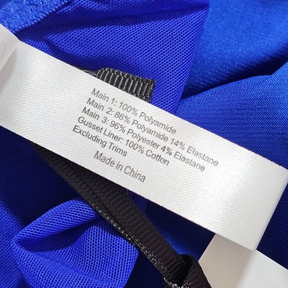 Hustler Dola Blue Lace and Mesh High Waisted Thong Panty Size US 20 - Picture 5 of 5